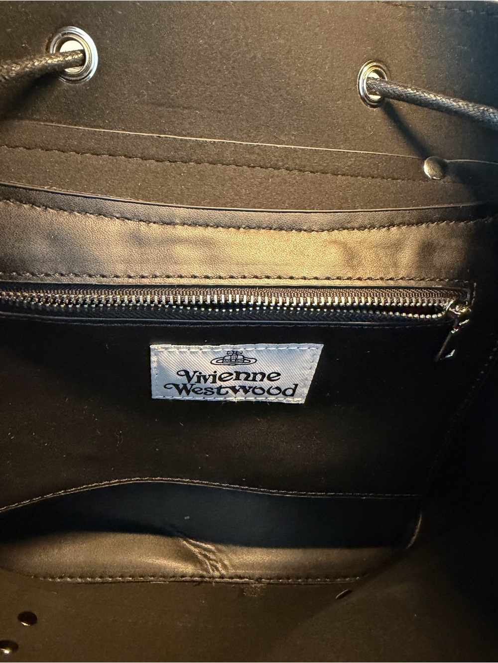 Vivienne Westwood Black Leather Mini Backpack with Silver Hardware - Picture 9 of 11